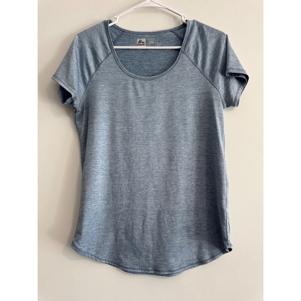 RBX Performance‎ T-Shirt Women Small Blue Heathered Raglan Sleeve